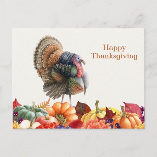 Thanksgiving Turkije Briefkaart (Voorkant)