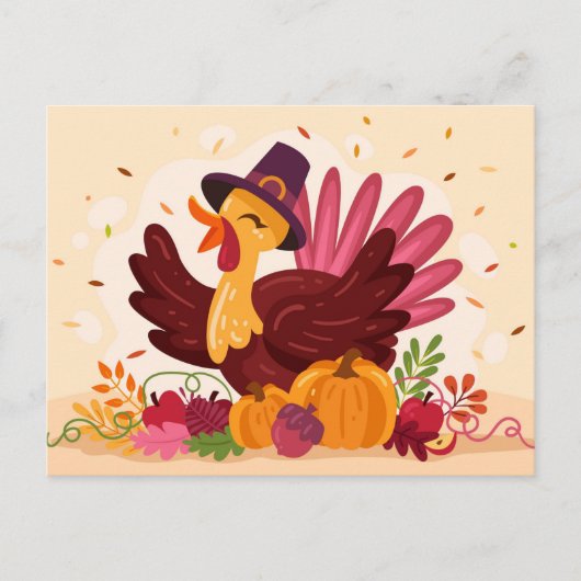 Thanksgiving Turkije Briefkaart (Voorkant)