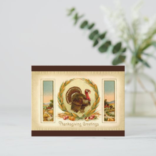  Thanksgiving Turkije Briefkaart (Staand voorkant)
