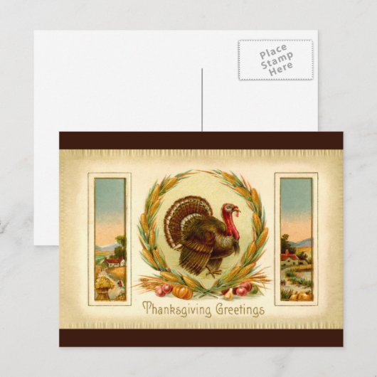 Thanksgiving Turkije Briefkaart (Voorkant / Achterkant)