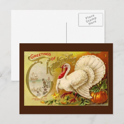  Thanksgiving Turkije Briefkaart (Voorkant / Achterkant)