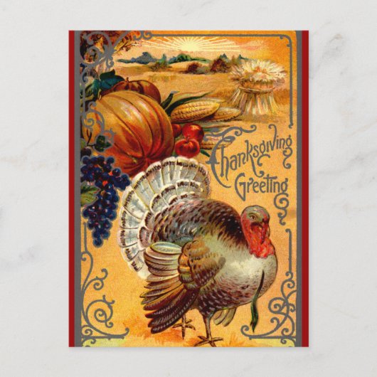  Thanksgiving Turkije Briefkaart Groet (Voorkant)