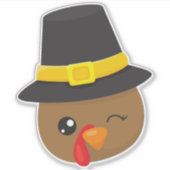 Thanksgiving Turkije, bruin Turkije, Pet van de pe Sticker (Voorkant)