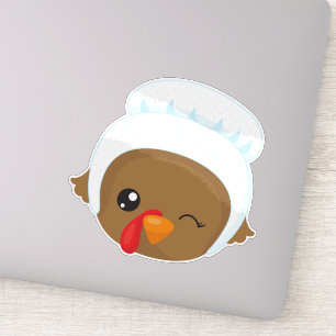 Thanksgiving Turkije, Bruin Turkije, Pilgrim Bonne Sticker