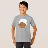Thanksgiving Turkije, Bruin Turkije, Pilgrim Bonne T-shirt (Voorkant volledig)