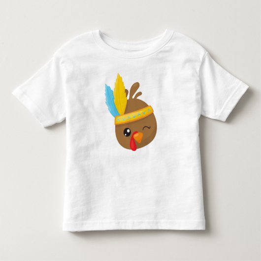 Thanksgiving Turkije, bruin Turkije, veren Kinder Shirts (Voorkant)