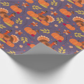 Thanksgiving Turkije Cadeaupapier (Hoek)