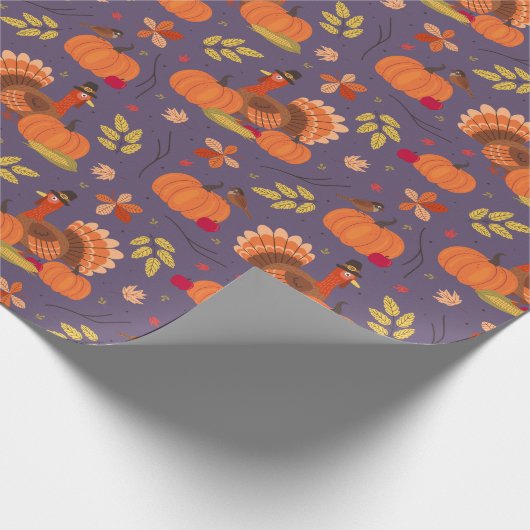 Thanksgiving Turkije Cadeaupapier (Hoek)