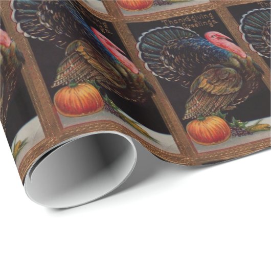  Thanksgiving Turkije Cadeaupapier (Rol Hoek)