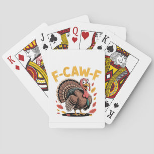 Thanksgiving Turkije Cawing F-Caw-F Funny Crow Pokerkaarten