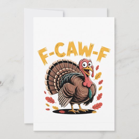 Thanksgiving Turkije Cawing F-Caw-F Funny Crow Save The Date (Voorkant)