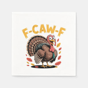 Thanksgiving Turkije Cawing F-Caw-F Funny Crow Servet