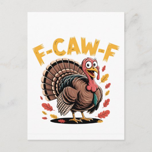 Thanksgiving Turkije Cawing F-Caw-F Funny Crow Uitnodiging Briefkaart (Voorkant)