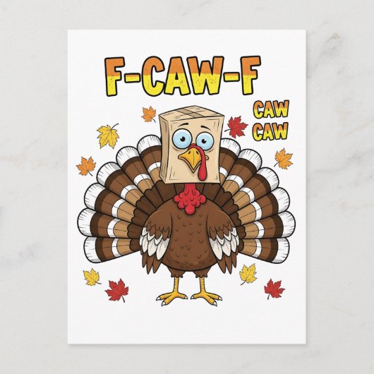 Thanksgiving Turkije Cawing F-CAW-F Uitnodiging Briefkaart (Voorkant)