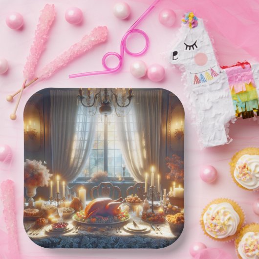 Thanksgiving Turkije Centerpiece Papieren Bordje (Feest)