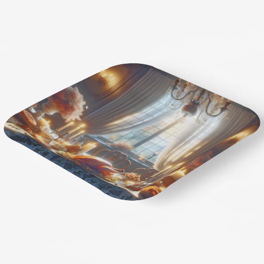 Thanksgiving Turkije Centerpiece Papieren Bordje (Gebogen)