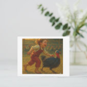 Thanksgiving Turkije Chase, Briefkaart (Staand voorkant)