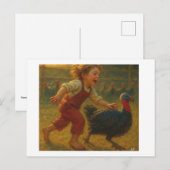 Thanksgiving Turkije Chase, Briefkaart (Voorkant / Achterkant)