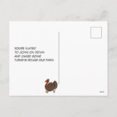 Thanksgiving Turkije Chase en Baste Party Briefkaa Feestdagenkaart (Achterkant)