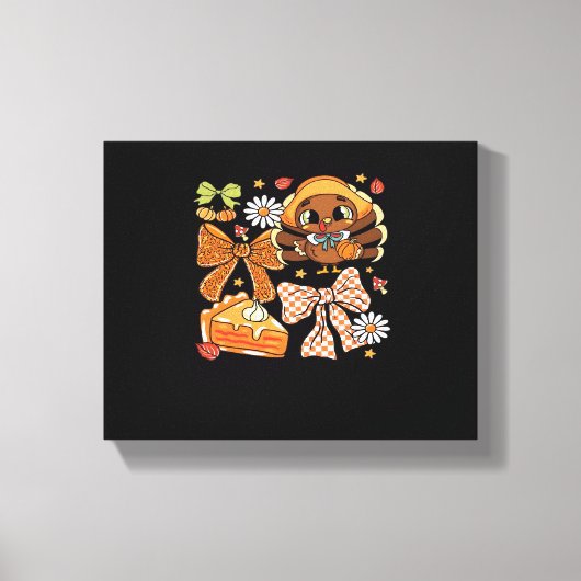 Thanksgiving Turkije Coquette Classic T-shirt Canvas Afdruk (Voorkant)