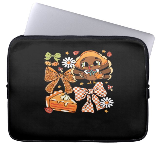 Thanksgiving Turkije Coquette Classic T-shirt Laptop Sleeve (Voorkant)