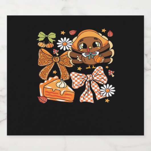 Thanksgiving Turkije Coquette Classic T-shirt Sparkling Wijnetiket (Enkel label)