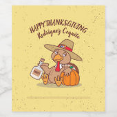Thanksgiving Turkije Coquito Sticker (Enkel label)