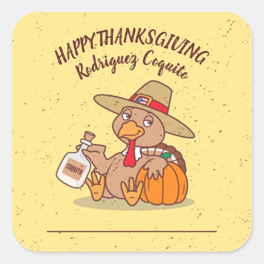 Thanksgiving Turkije Coquito Sticker (Voorkant)