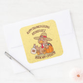 Thanksgiving Turkije Coquito Vierkante Sticker (Envelop)