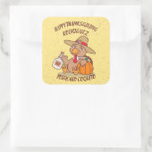 Thanksgiving Turkije Coquito Vierkante Sticker (Tas)