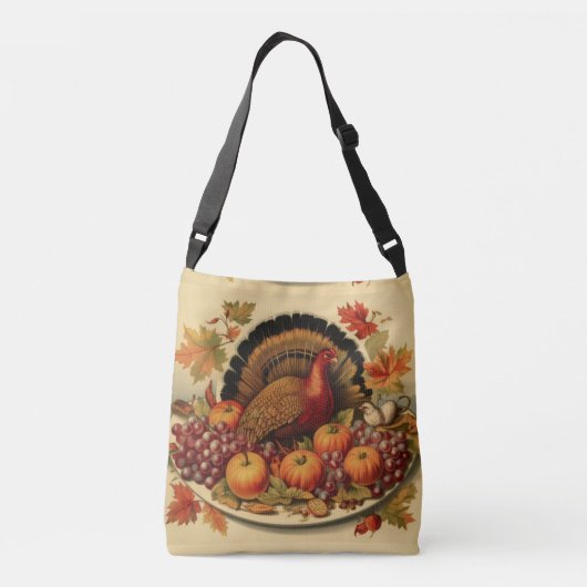 Thanksgiving Turkije Crossbody Tas (Achterkant)