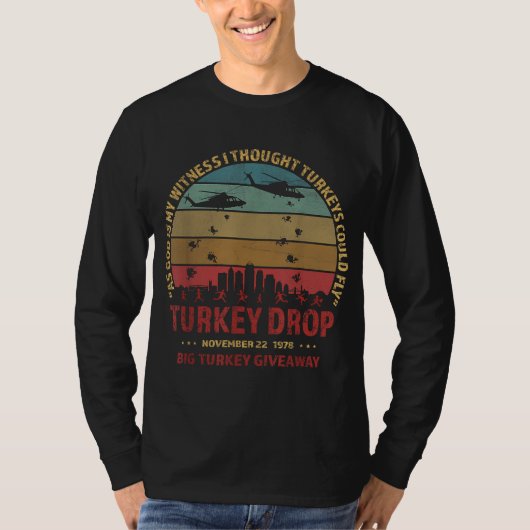 Thanksgiving Turkije daalt als God mijn getuige T-shirt (Voorkant)