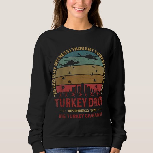 Thanksgiving Turkije daalt als God mijn getuige Trui (Voorkant)