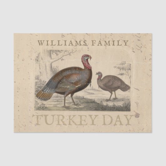 Thanksgiving  Turkije Dag Decoupage Tissuepapier (Voorkant)