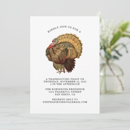 Thanksgiving  Turkije Dag Dinner Kaart (Staand voorkant)