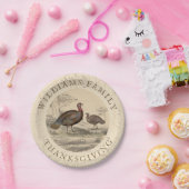 Thanksgiving  Turkije Dag Familienaam Papieren Bordje (Feest)