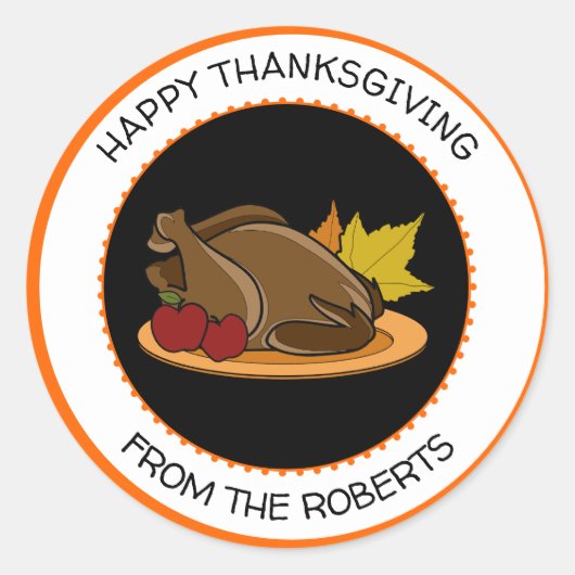 Thanksgiving Turkije Dag Ronde Sticker (Voorkant)