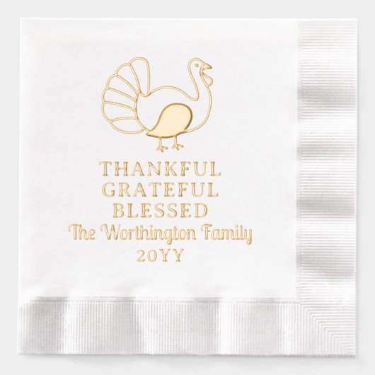 Thanksgiving Turkije dankbaar gezegend Folie Servetten (Voorkant)