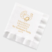 Thanksgiving Turkije dankbaar gezegend Folie Servetten (Links)