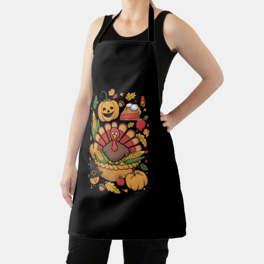 Thanksgiving Turkije Dankbaar Taart Herfst Familie Schort (Insitu)