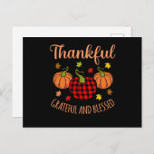 Thanksgiving Turkije dankbaar voor de grateful Ble Briefkaart (Voorkant / Achterkant)