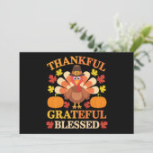 Thanksgiving Turkije dankbaar voor de grateful Ble Kaart (Staand voorkant)