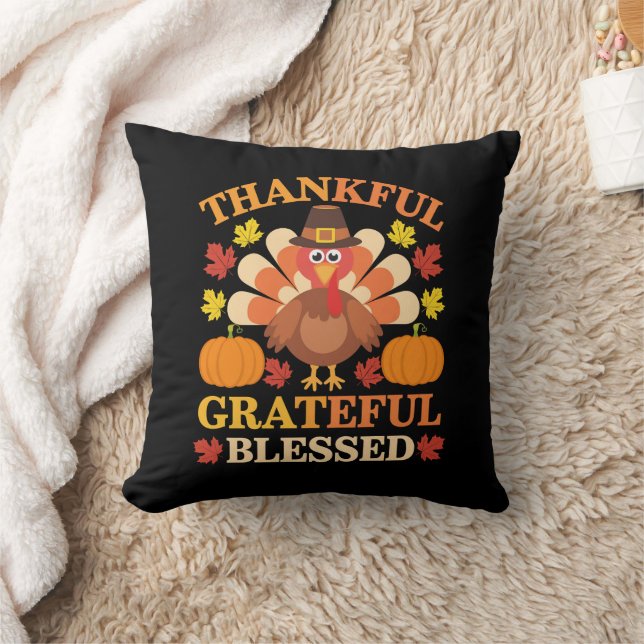Thanksgiving Turkije dankbaar voor de grateful Ble Kussen (Deken)