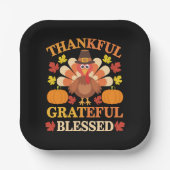 Thanksgiving Turkije dankbaar voor de grateful Ble Papieren Bordje (Voorkant)