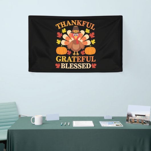 Thanksgiving Turkije dankbaar voor de grateful Ble Spandoek (Beurs)