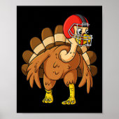 Thanksgiving Turkije Defensief End Football Boys K Poster (Voorkant)