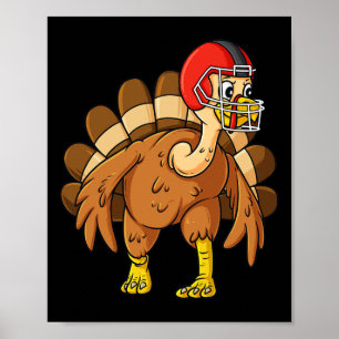 Thanksgiving Turkije Defensief End Football Boys K Poster
