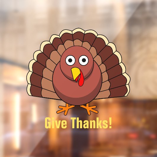 Thanksgiving Turkije Design Window Cling Raamsticker (Vel 2)