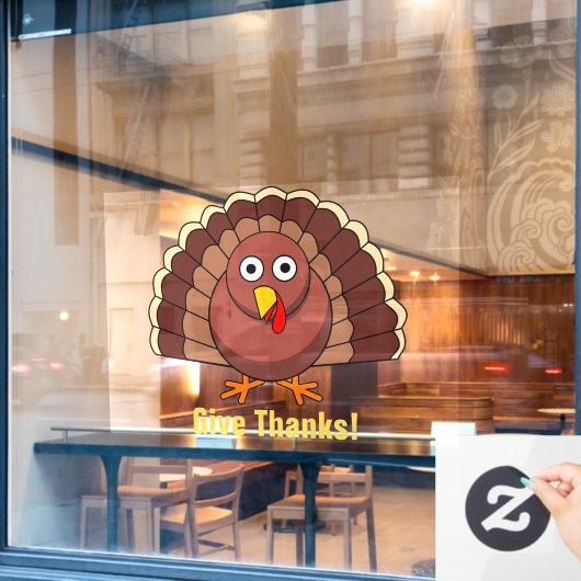Thanksgiving Turkije Design Window Cling Raamsticker (Cafe Raam)