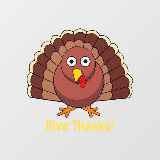 Thanksgiving Turkije Design Window Cling Raamsticker (Vel)